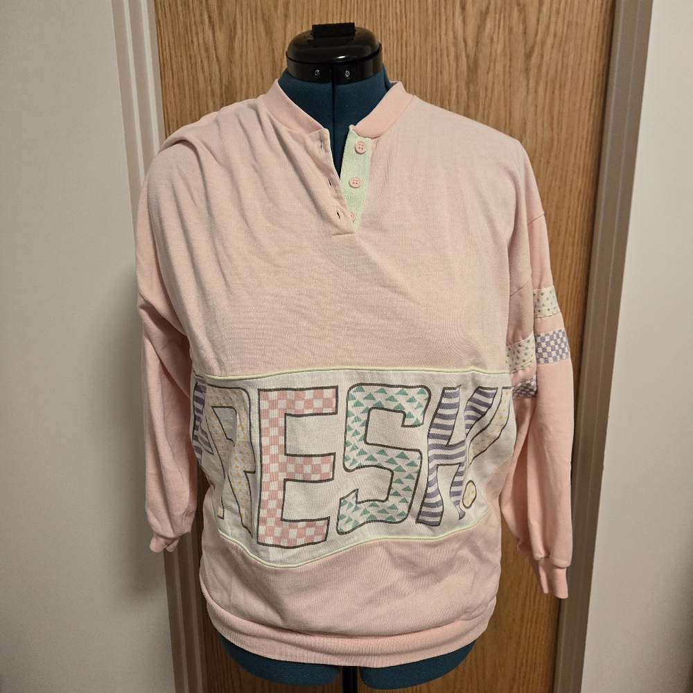 Vintage "Fresh!" Pastel Pink pull-over by Lerner
